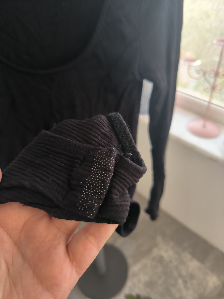 Siyah Uzun Kollu İnce Kadın body - Görsel 4