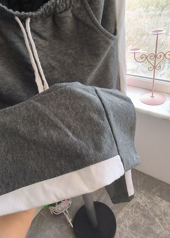 Kadın Gri Belden Bağlamalı Sweatpant - Görsel 5