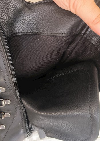 38 Beden siyah Renk Kemer Detaylı Siyah Deri Gotik Topuklu Kadın Bot