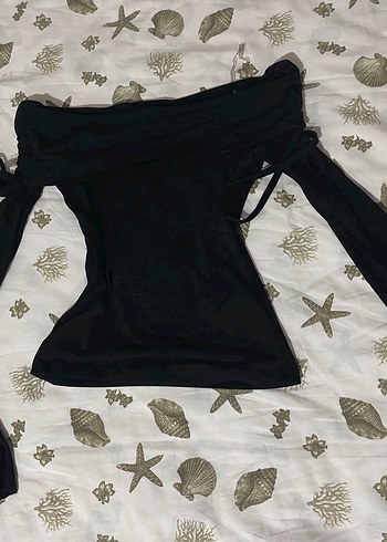 LC Waikiki Siyah Straplez Drapeli Mini Goth Üst