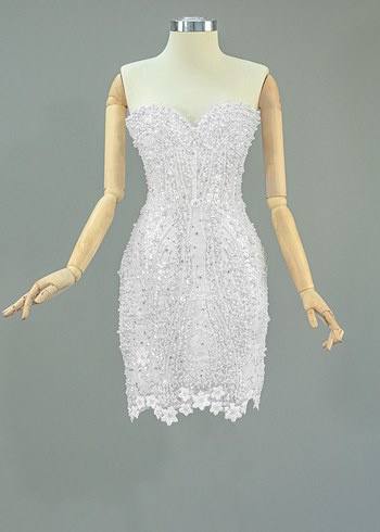 İnci İşlemeli Straplez Denizkızı Gelinlik - Görsel 6