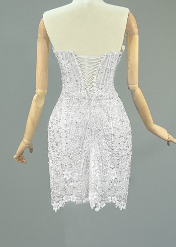 İnci İşlemeli Straplez Denizkızı Gelinlik - Görsel 9