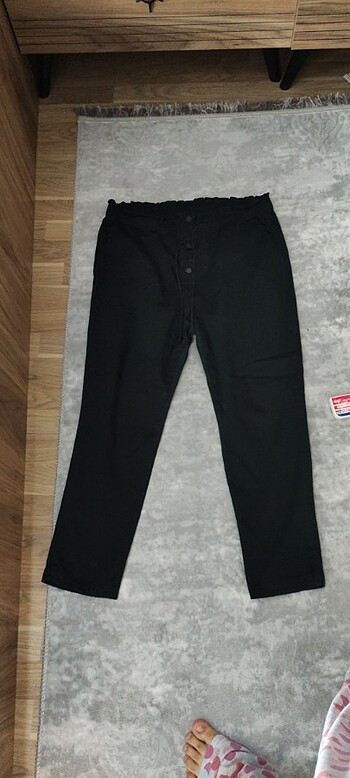 Beli lastikli keten pantolon 