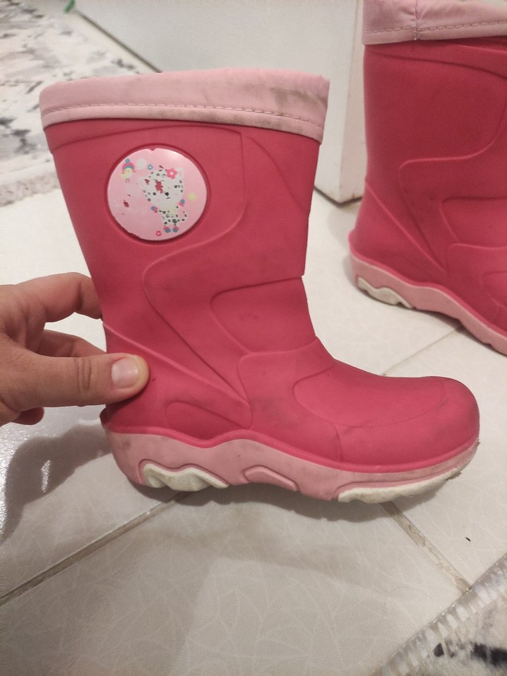Kız Çocuk Pembe Kauçuk Botlar - Görsel 4