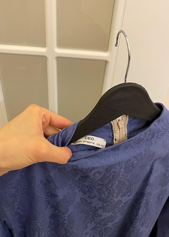 Mavi Vintage Hamile Bluzu V Yakalı - Görsel 4