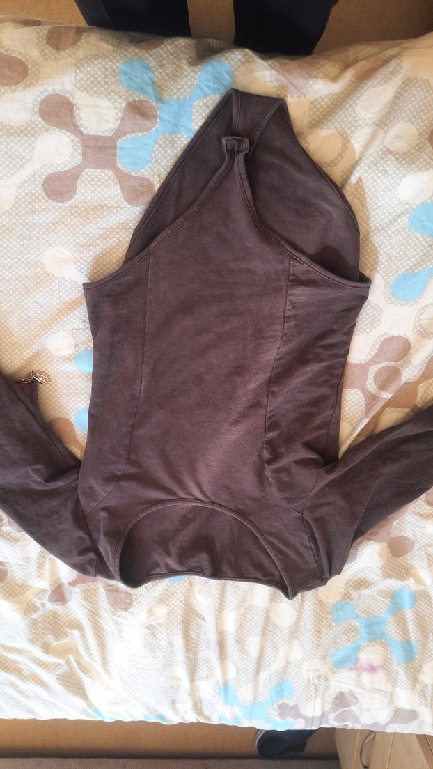 Kahverengi Uzun Kollu Fitted Bluz - Görsel 2