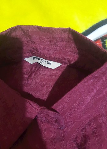 Bordo Uzun Kollu Düğmeli Kadın Gömlek - Görsel 3