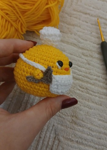 Aşçı Civciv Örgü Oyuncak - Görsel 2