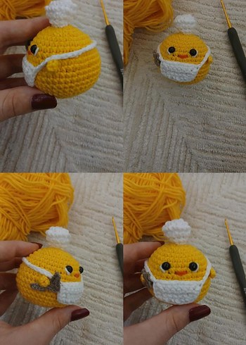 Aşçı Civciv Örgü Oyuncak - Görsel 5