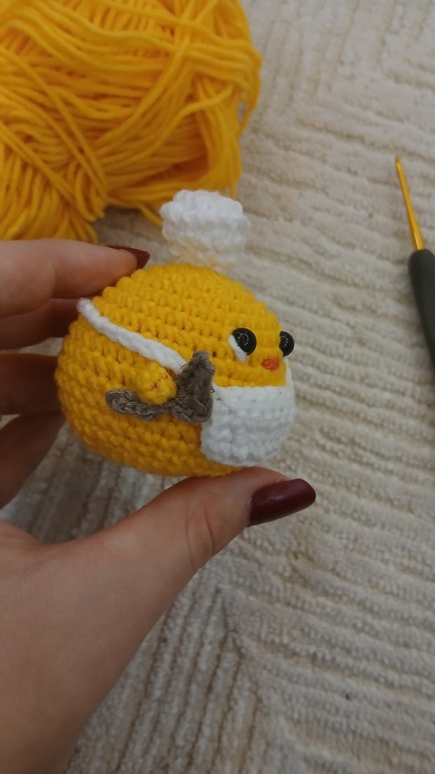Aşçı Civciv Örgü Oyuncak - Görsel 2