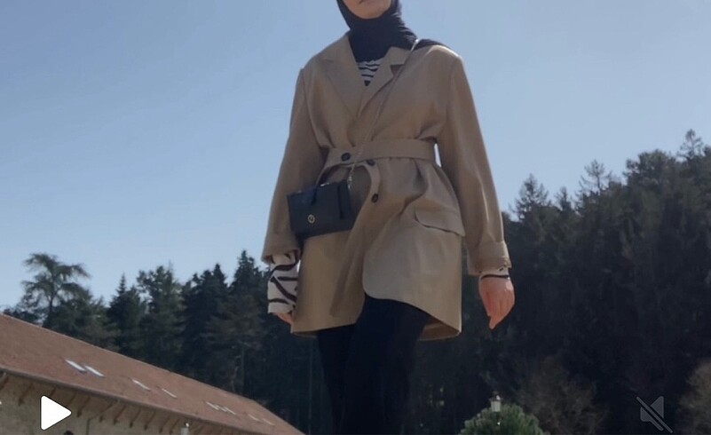 m Beden Camel trençkot