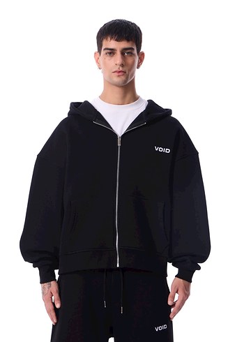 Siyah Kapüşonlu Kadın Oversize Ceket - Görsel 3