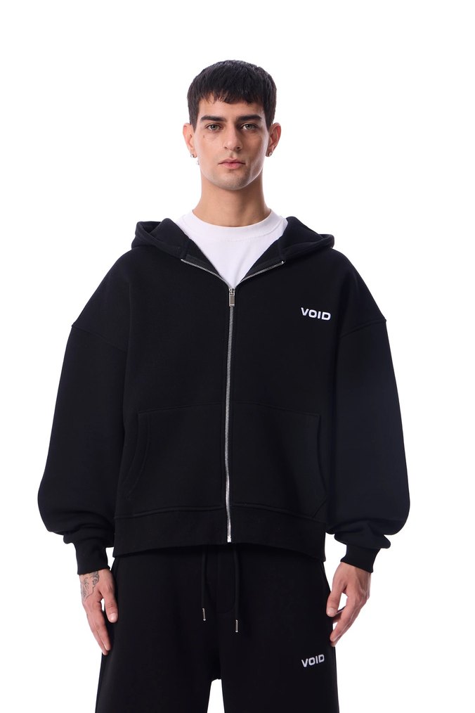 Siyah Kapüşonlu Kadın Oversize Ceket - Görsel 3