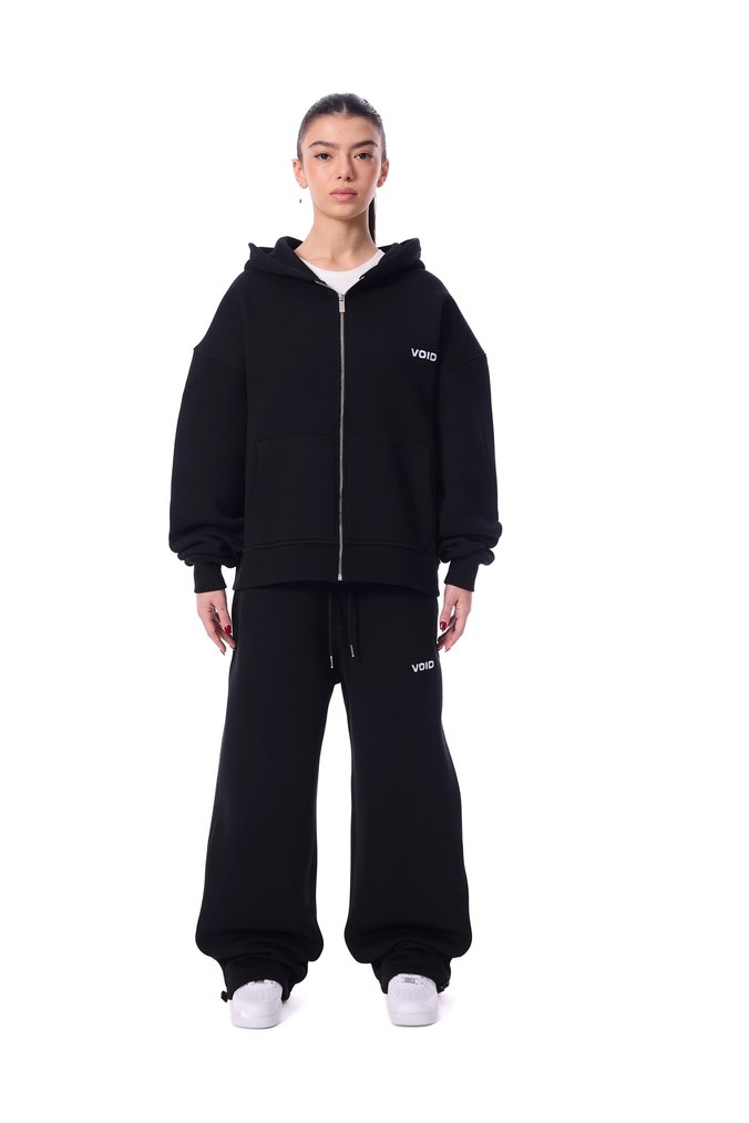 Siyah Kapüşonlu Kadın Oversize Ceket - Görsel 4