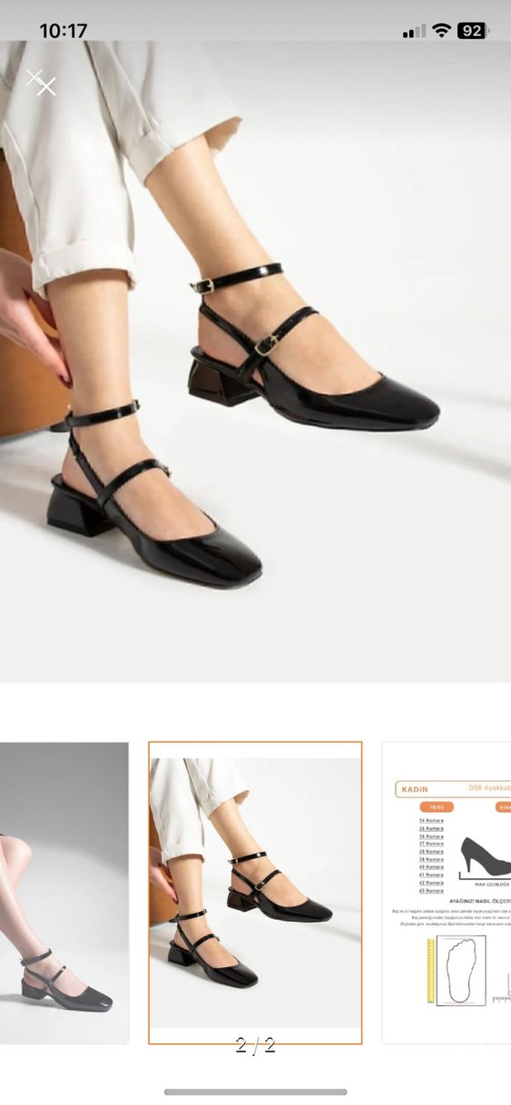 Kadın Siyah Tokalı Topuklu Klasik Ayakkabı - Görsel 2