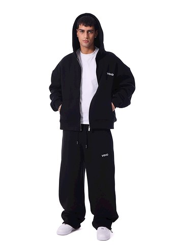 Kadın Siyah Kapüşonlu Fermuarlı Sweatshirt - Görsel 5