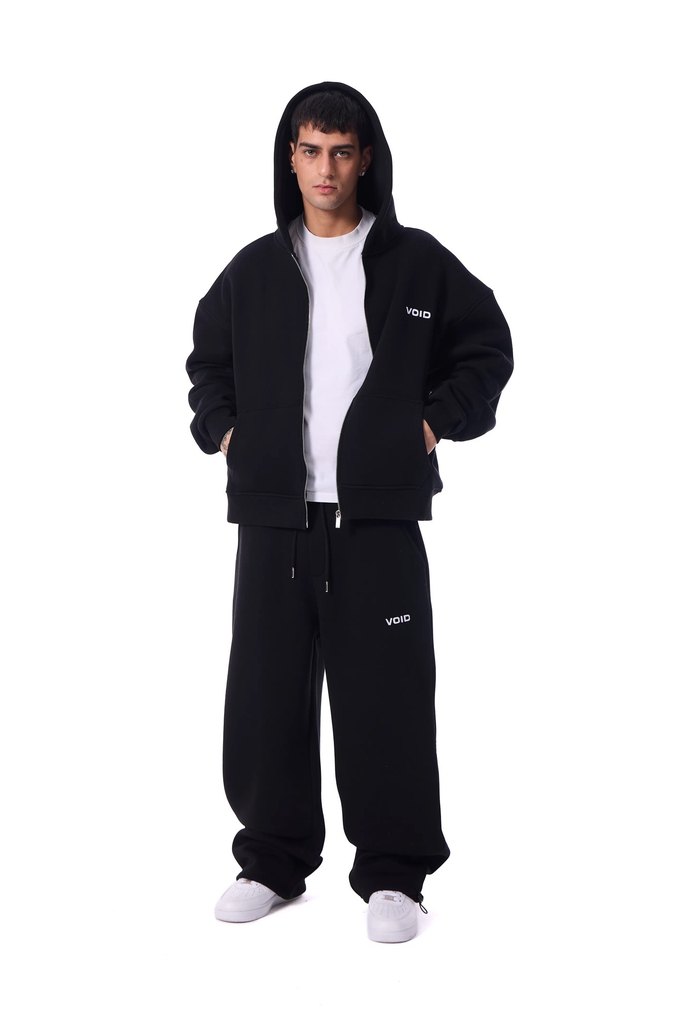 Kadın Siyah Kapüşonlu Fermuarlı Sweatshirt - Görsel 5