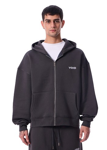 Gri Fermuarlı Kadın Sweatshirt - Görsel 2