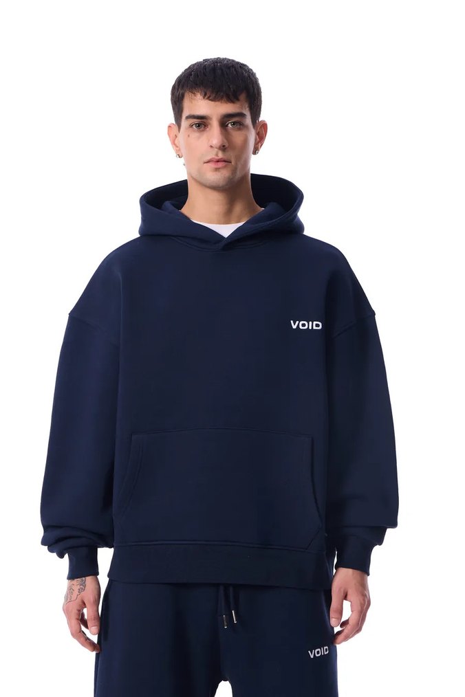 Lacivert Oversize Kapüşonlu Sweatshirt - Görsel 2