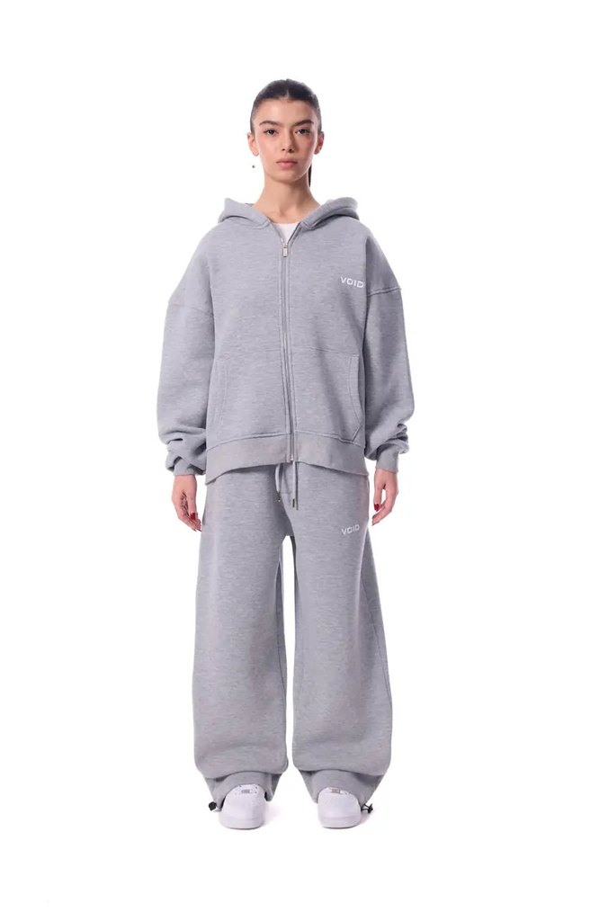 Gri Fermuarlı Kadın Sweatshirt - Görsel 2