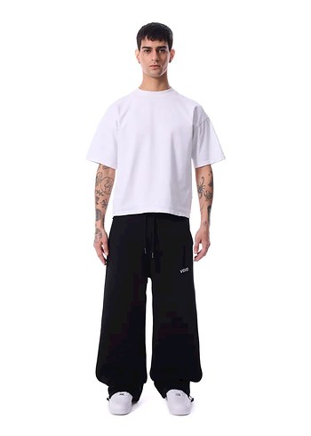 Siyah Rahat Kesim Kadın Eşofman Altı - Görsel 5