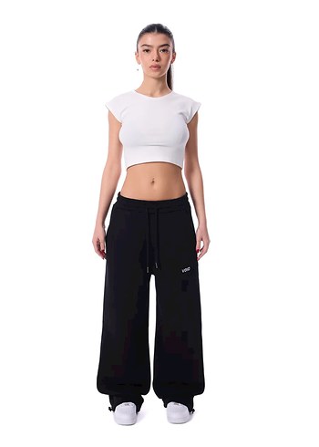 Siyah Rahat Kesim Kadın Eşofman Altı - Görsel 2