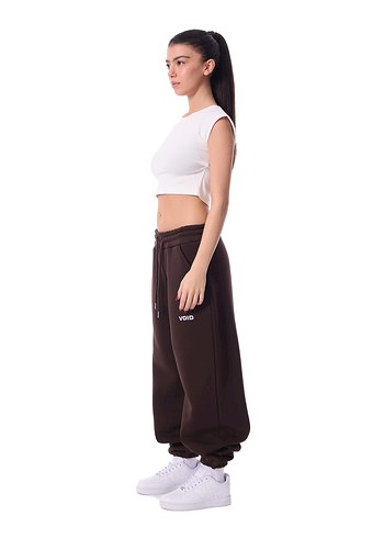 Kadın Kahverengi Bol Kesim Sweatpant - Görsel 3