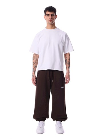 Kadın Kahverengi Bol Kesim Sweatpant - Görsel 4