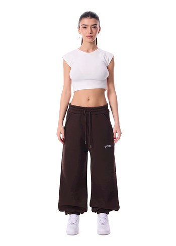 Kadın Kahverengi Bol Kesim Sweatpant - Görsel 2