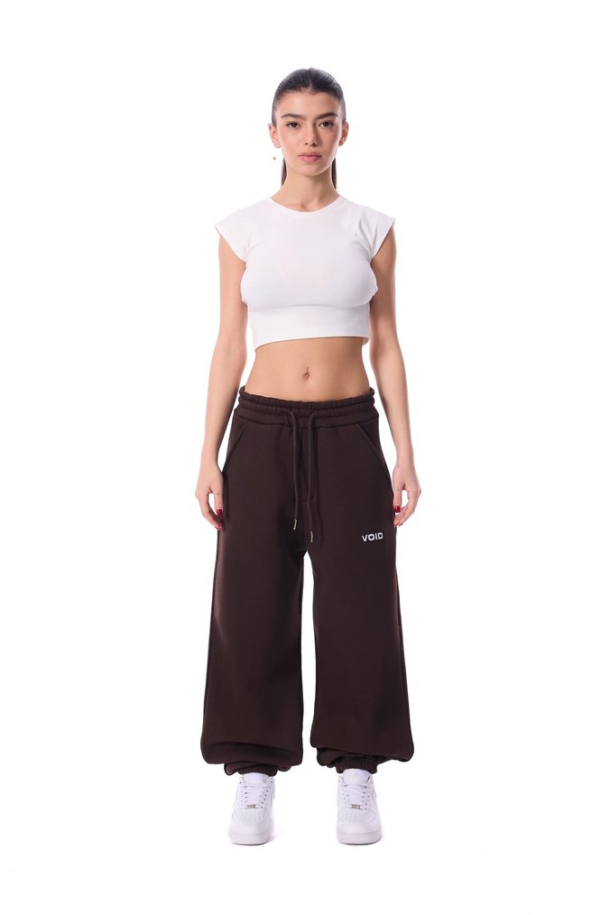 Kadın Kahverengi Bol Kesim Sweatpant - Görsel 2