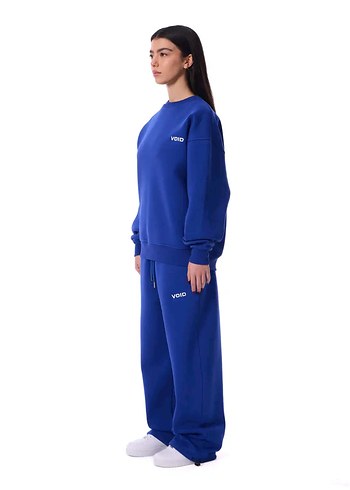 Kadın Mavi Rahat Kesim Sweatshirt - Görsel 4