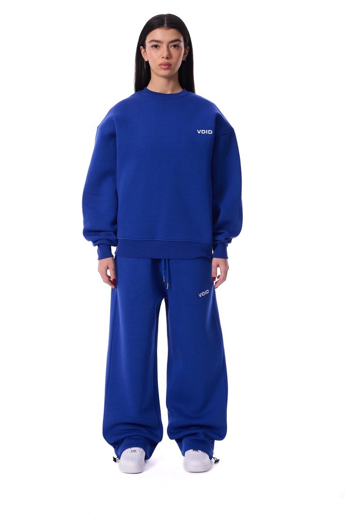 Kadın Mavi Rahat Kesim Sweatshirt - Görsel 3