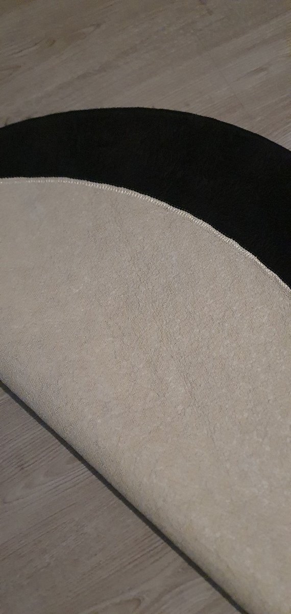 Siyah Yuvarlak Modern Halı 100×100 cm - Görsel 2