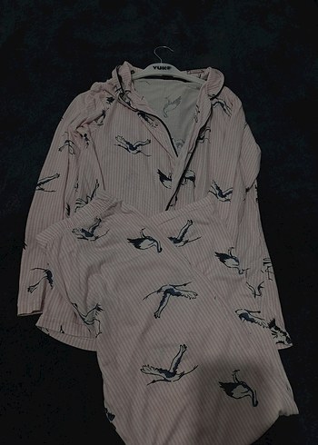 Pembe Uzun Kollu Rahat Kadın Pijama Takımı - Görsel 2