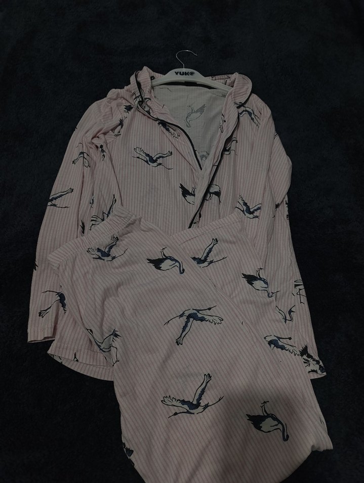 Pembe Uzun Kollu Rahat Kadın Pijama Takımı - Görsel 2