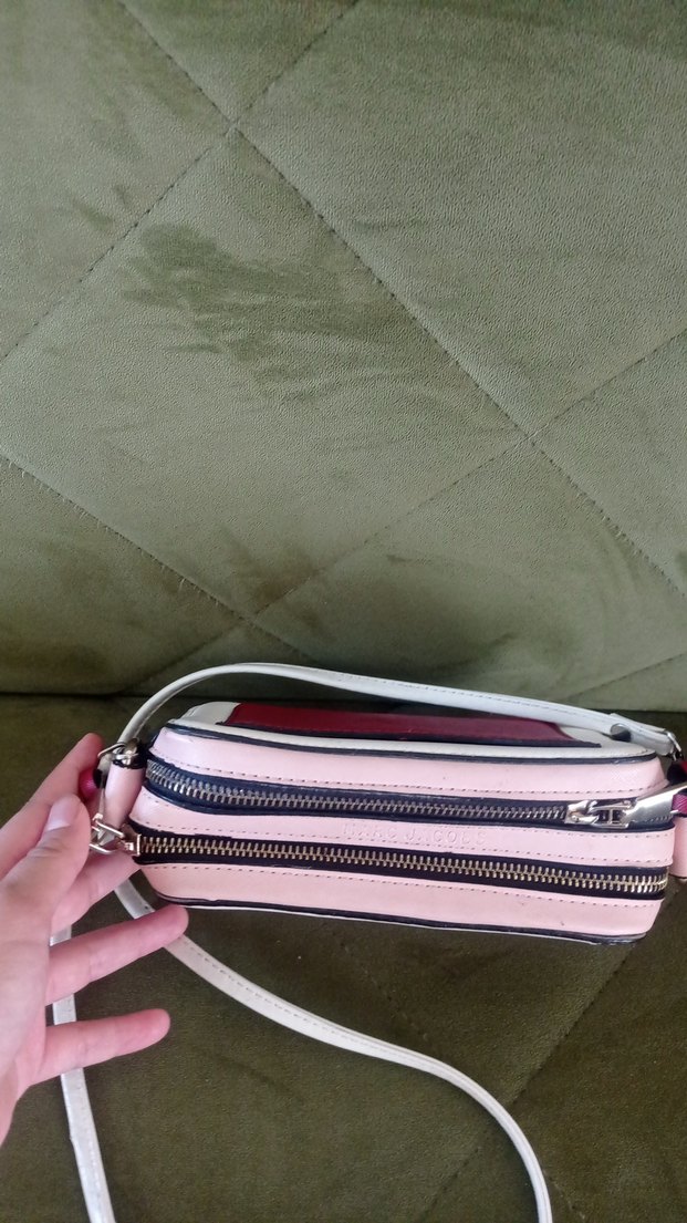 Beyaz Baskılı Deri Kadın Çapraz Çanta - Görsel 2