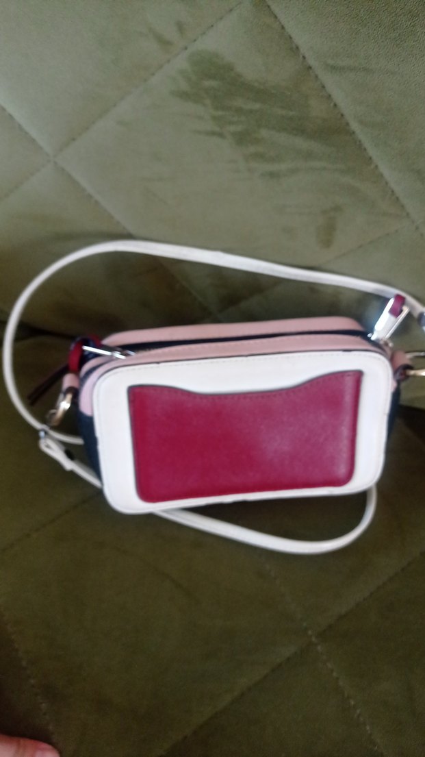 Beyaz Baskılı Deri Kadın Çapraz Çanta - Görsel 3