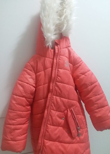 Pembe Kürklü Kız Çocuk Mont - Görsel 2