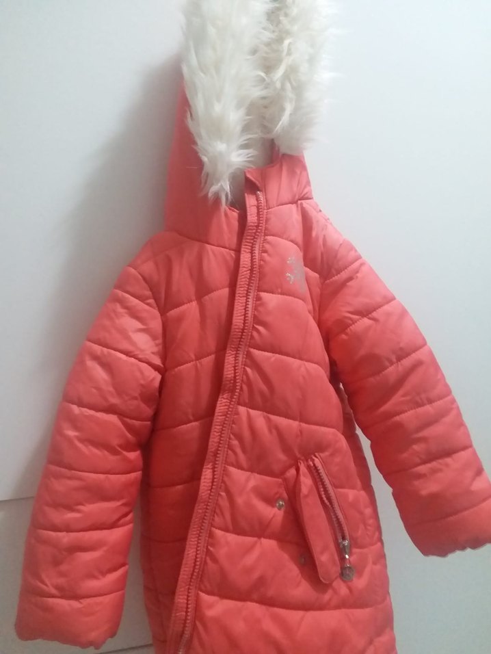 Pembe Kürklü Kız Çocuk Mont - Görsel 2