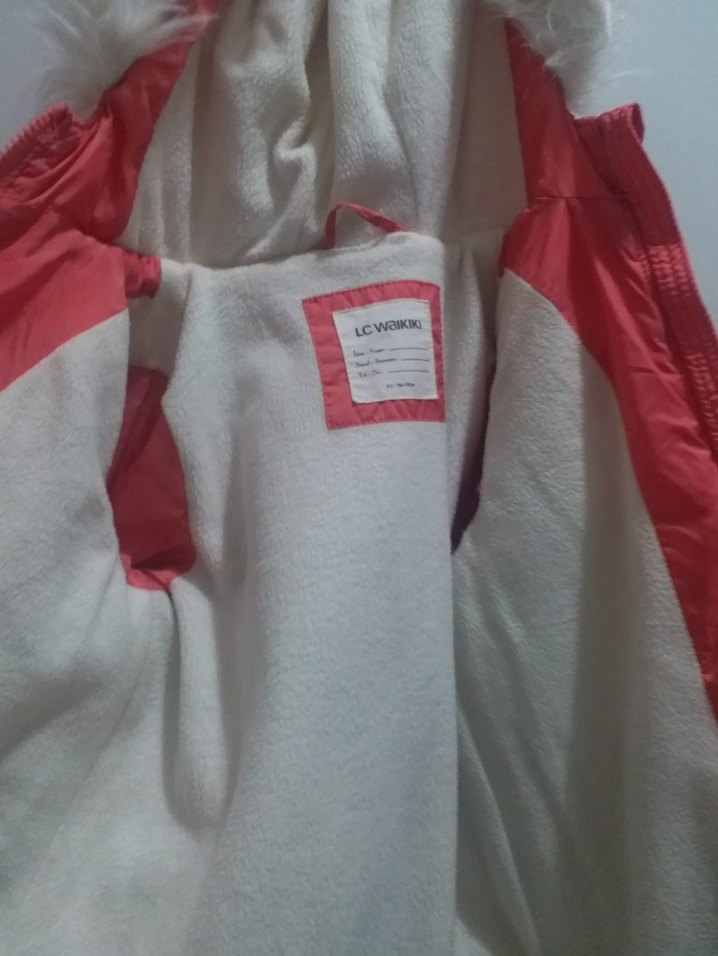 Pembe Kürklü Kız Çocuk Mont - Görsel 4