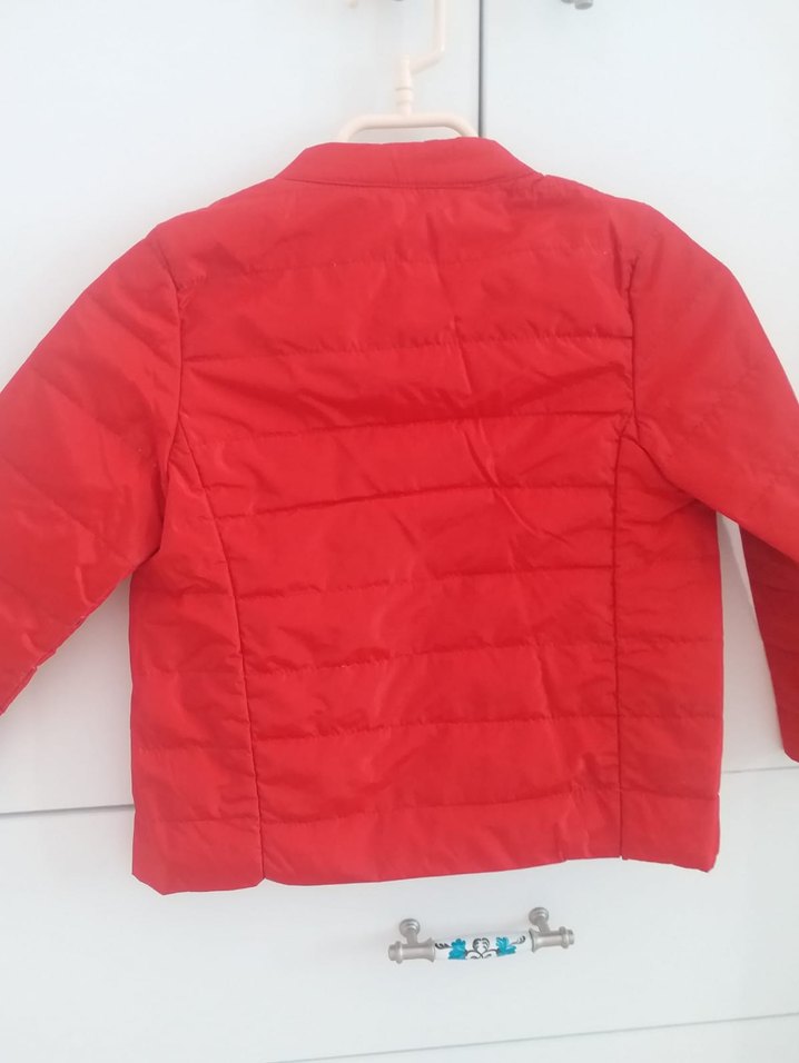 Kırmızı kız Çocuk Fermuarlı Mont - Görsel 2