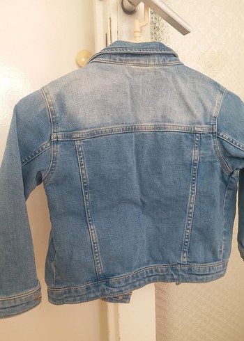 Kız Çocuk Mavi Düğmeli Denim Ceket - Görsel 2