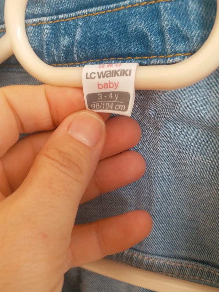 Kız Çocuk Mavi Düğmeli Denim Ceket - Görsel 3