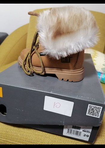 Bej Süet Kürklü Kız Çocuk Bot - Görsel 6