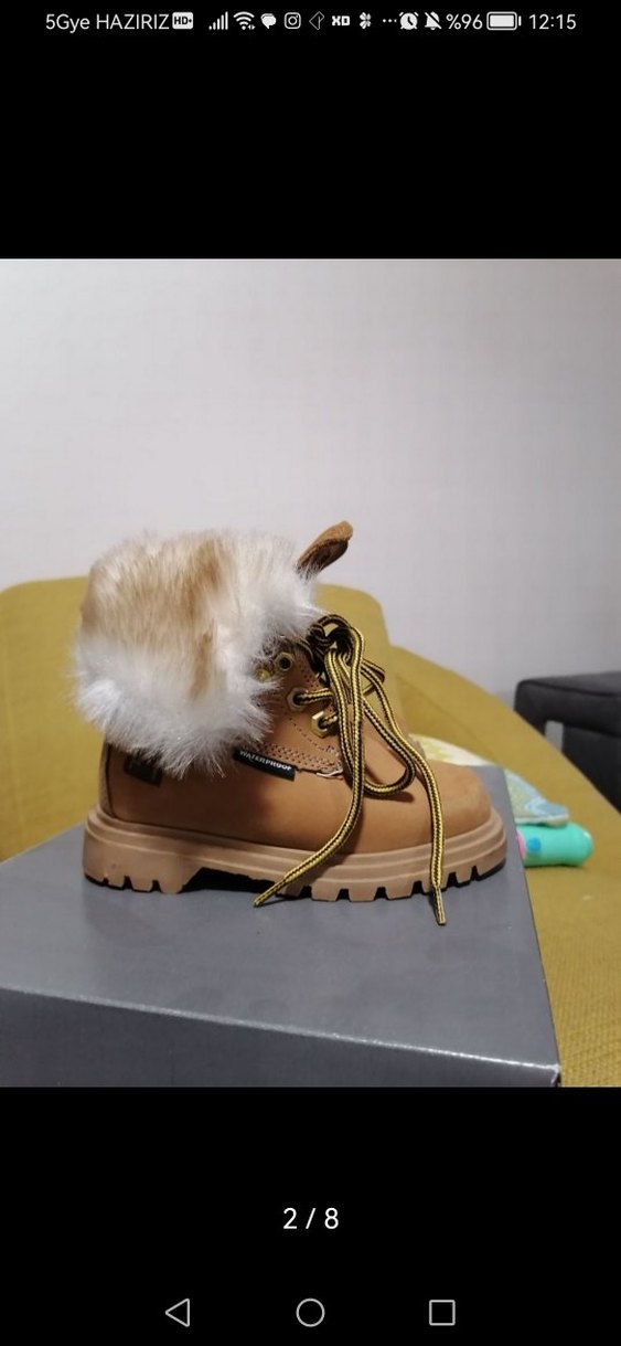 Bej Süet Kürklü Kız Çocuk Bot - Görsel 2