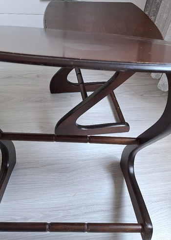 Diğer Koyu Kahverengi Ahşap Basamaklı Sehpa