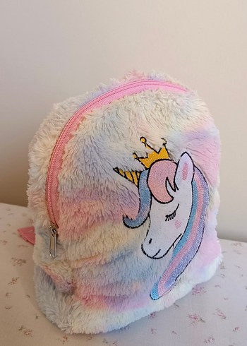 Beden Renk Pastel Renkli Unicorn Desenli Çocuk Sırt Çantası