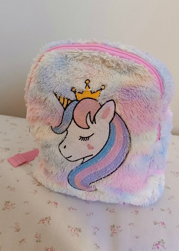 Pastel Renkli Unicorn Desenli Çocuk Sırt Çantası