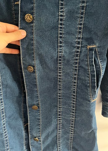 36 Beden Düğmeli Kadın Kot Ceket