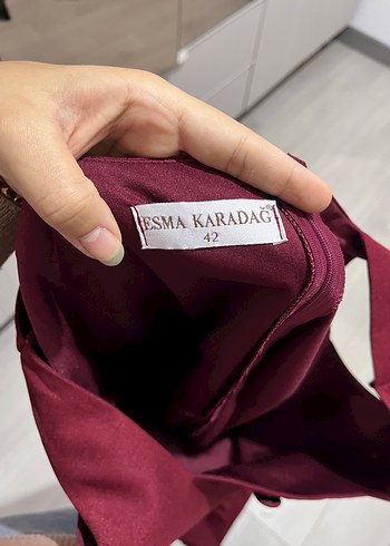 Bordo Uzun Düğmeli Vintage Elbise - Görsel 2